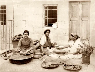 Weizenmahlen in Jerusalem, ca. 1867-98